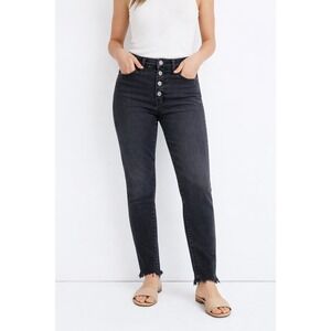 Madewell 9" High-Rise Black Skinny Jeans Button Fly Women's size 27